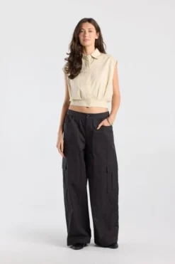 America Today New In|T-Shirts & Tops^Boue Inny ouwoze cropped boue et krijttreep