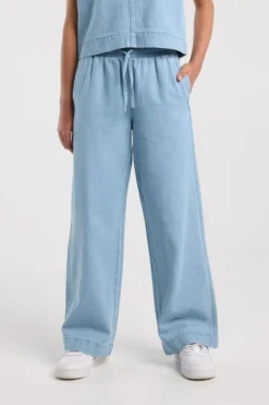 America Today Broeken^Broek Primrose Jr denim broek met elastische taille en koorden