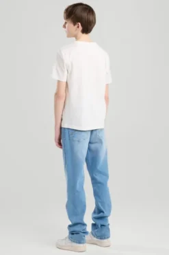 America Today Jeans^Dexter Jr jeans straight fit jeans met ritssluiting en stretch
