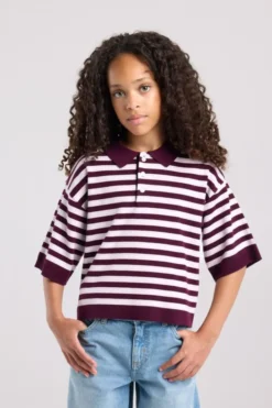 America Today T-Shirts & Tops|New In^Gebreide polo Kirsten Jr gebreide polo met gestreept design
