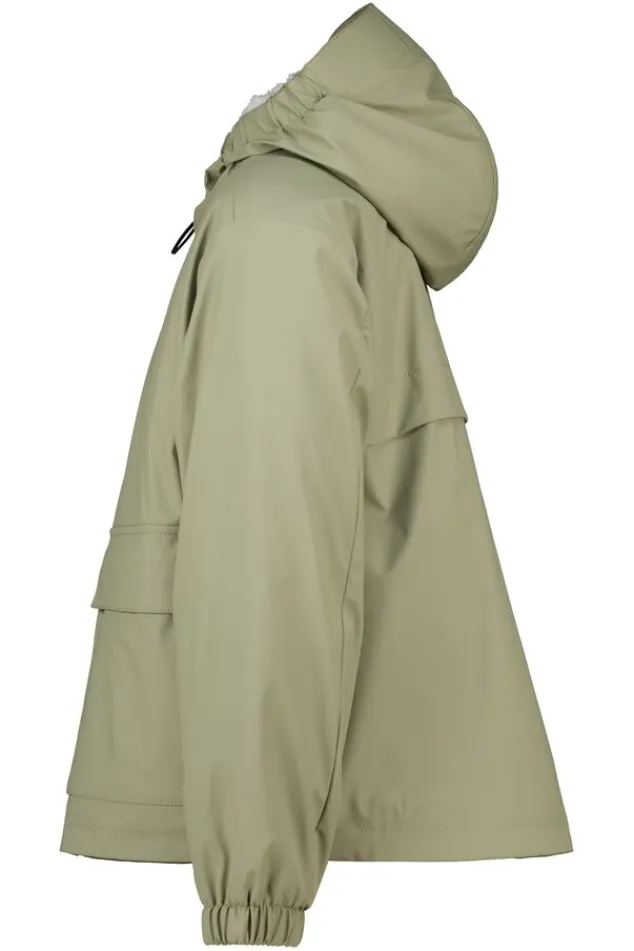 America Today Jassen & Regenjassen^Jael JR raincoat korte regenjas met teddycapuchon en drukknoopsluiting