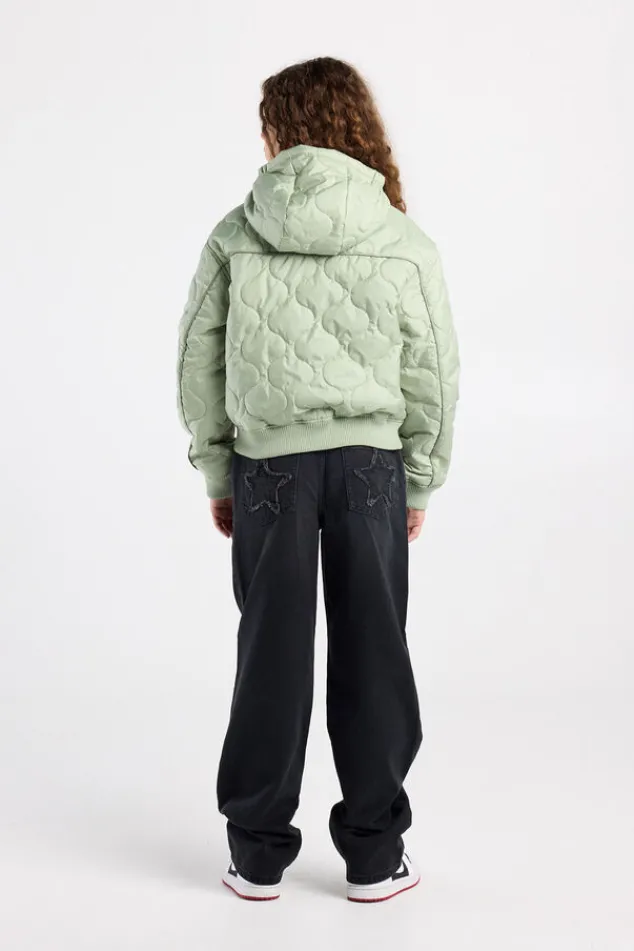 America Today Jassen & Regenjassen^Jas Joanna JR gewatteerde jas met capuchon en gekleurde schouderbies