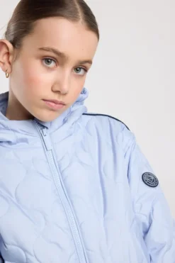America Today Jassen & Regenjassen^Jas Joanna JR gewatteerde jas met capuchon en gekleurde schouderbies