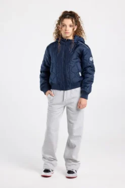America Today Jassen & Regenjassen^Jas Joanna JR gewatteerde jas met capuchon en gekleurde schouderbies