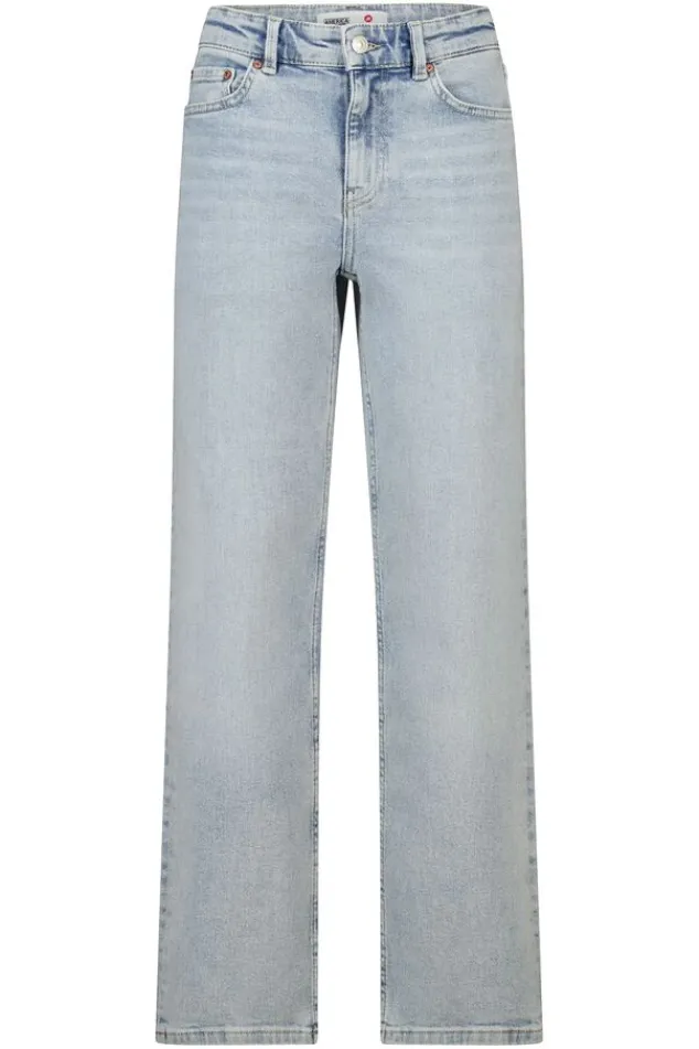 America Today Jeans^Jeans Dexter Jr straight fit jeans met rits en elastische tailleband