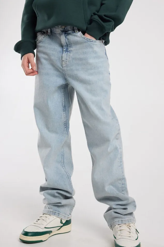 America Today Jeans^Jeans Dexter Jr straight fit jeans met rits en elastische tailleband
