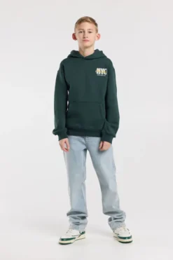 America Today Jeans^Jeans Dexter Jr straight fit jeans met rits en elastische tailleband
