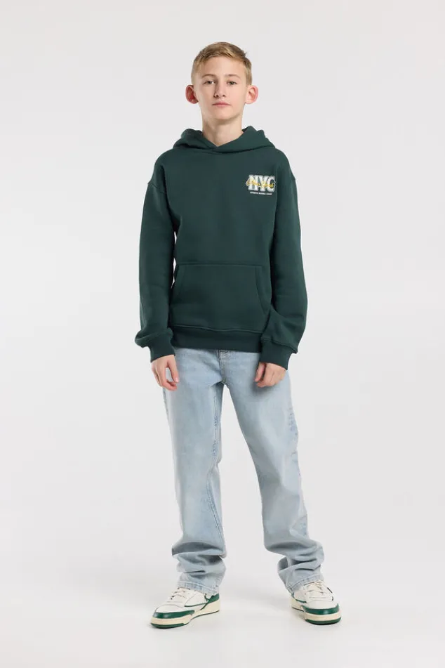 America Today Jeans^Jeans Dexter Jr straight fit jeans met rits en elastische tailleband