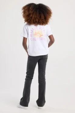 America Today Jeans^Jeans Emily flare Jr Flared jeans met knoop- en ritssluiting