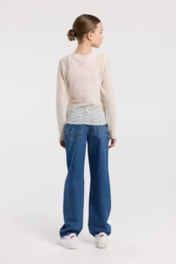 America Today Jeans^Jeans Michigan Jr loose fit jeans met studs op zakken en zijnaden