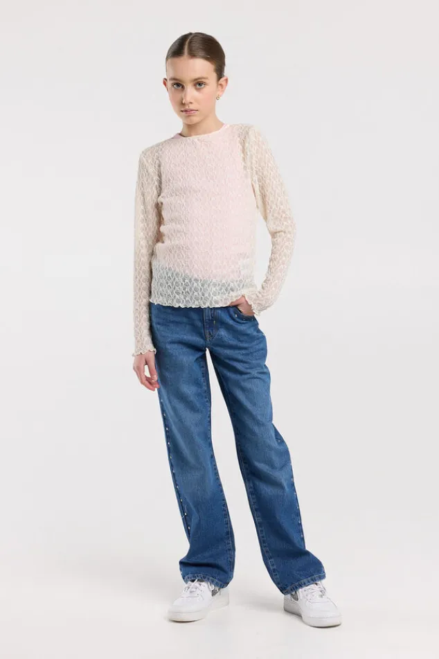 America Today Jeans^Jeans Michigan Jr loose fit jeans met studs op zakken en zijnaden