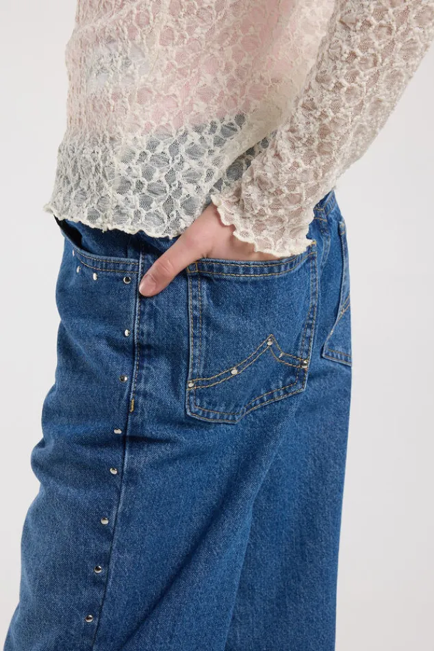 America Today Jeans^Jeans Michigan Jr loose fit jeans met studs op zakken en zijnaden
