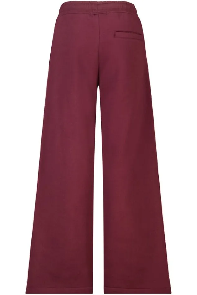 America Today Broeken|Joggingbroeken^Joggingbroek Cassia Jr wide leg joggingbroek met bordeaux piping