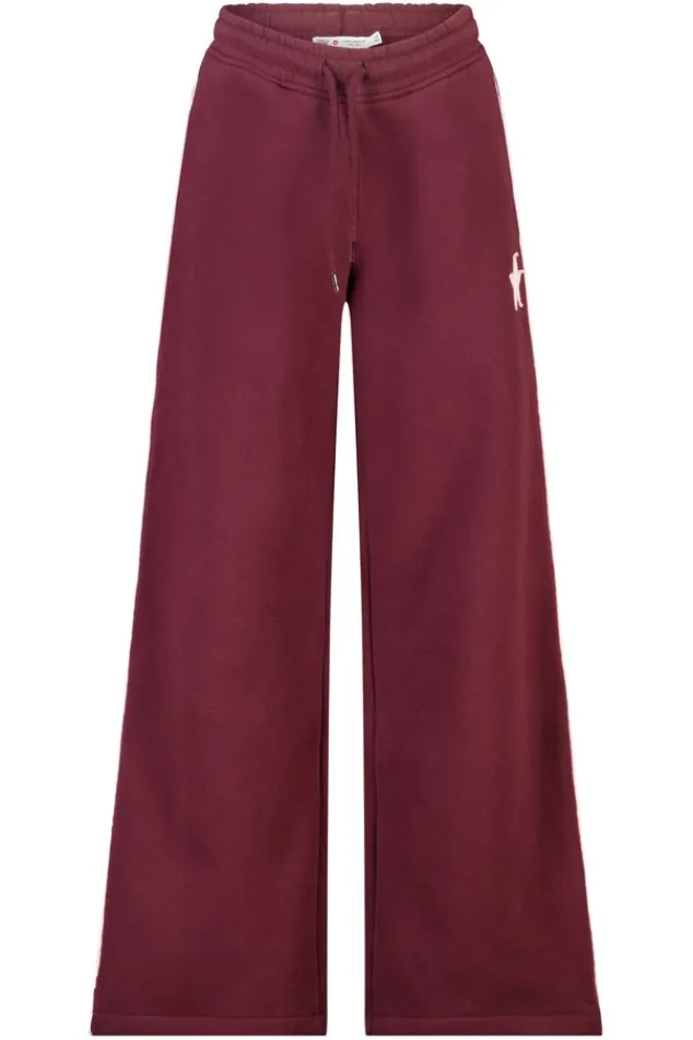 America Today Broeken|Joggingbroeken^Joggingbroek Cassia Jr wide leg joggingbroek met bordeaux piping