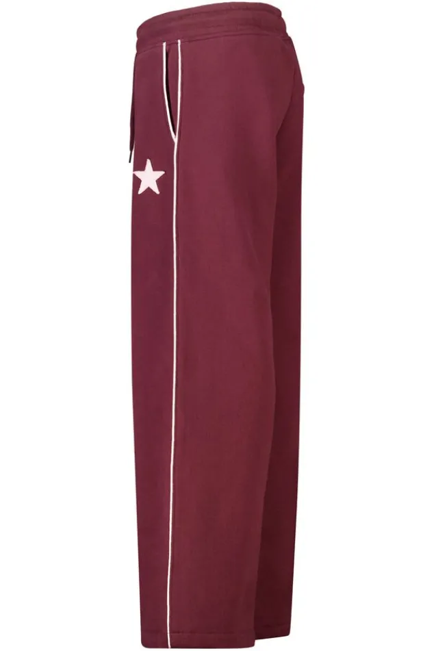 America Today Broeken|Joggingbroeken^Joggingbroek Cassia Jr wide leg joggingbroek met bordeaux piping