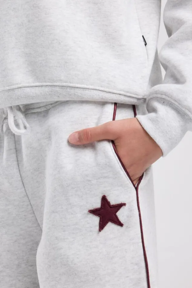 America Today Broeken|Joggingbroeken^Joggingbroek Cassia Jr wide leg joggingbroek met bordeaux piping