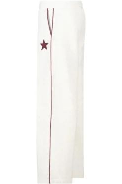 America Today Broeken|Joggingbroeken^Joggingbroek Cassia Jr wide leg joggingbroek met bordeaux piping