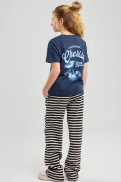 America Today Broeken|Joggingbroeken^Joggingbroek Coco JR Gestreepte jogger met elastiek