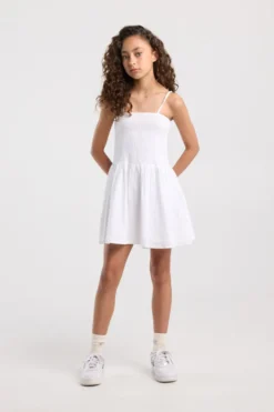 America Today Jurken^Jurk Dorian Jr lichte linnen jurk met smock top