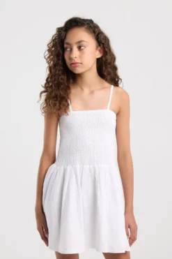 America Today Jurken^Jurk Dorian Jr lichte linnen jurk met smock top