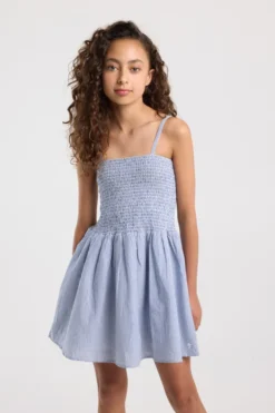 America Today Jurken^Jurk Dorian Jr lichte linnen jurk met smock top