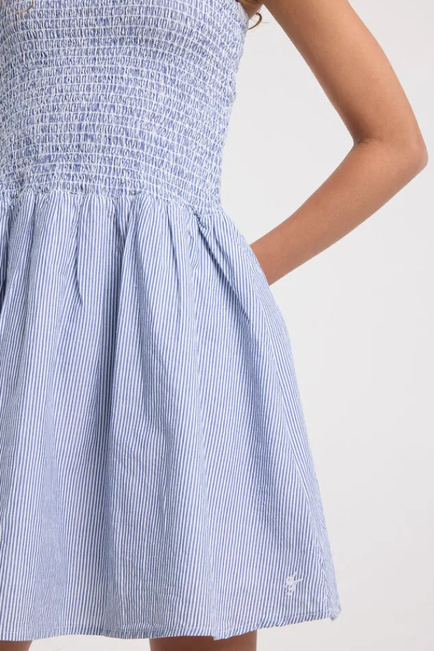 America Today Jurken^Jurk Dorian Jr lichte linnen jurk met smock top