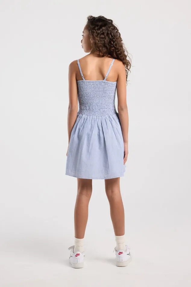 America Today Jurken^Jurk Dorian Jr lichte linnen jurk met smock top