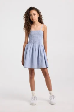 America Today Jurken^Jurk Dorian Jr lichte linnen jurk met smock top