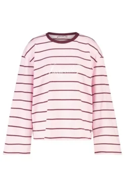 America Today New In|T-Shirts & Tops^ongeeve iv getreepte ongeeve et wijde ouwen en frontprint