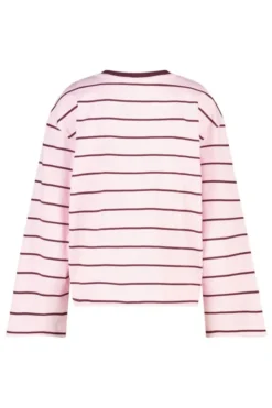 America Today New In|T-Shirts & Tops^ongeeve iv getreepte ongeeve et wijde ouwen en frontprint
