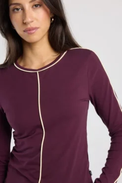 America Today New In|T-Shirts & Tops^ongeeve oi fitted ongeeve et piping