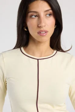 America Today New In|T-Shirts & Tops^ongeeve oi fitted ongeeve et piping
