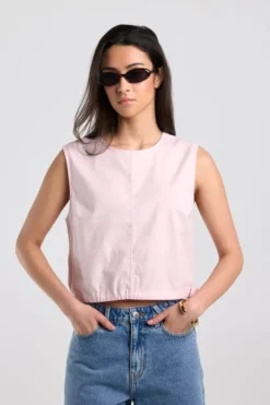 America Today T-Shirts & Tops|Linnen^ouwoze top Irene innen ouwoze top et trekkoord en rit achter