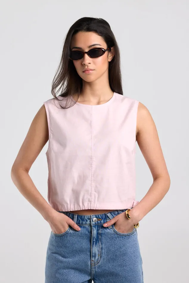 America Today T-Shirts & Tops|Linnen^ouwoze top Irene innen ouwoze top et trekkoord en rit achter