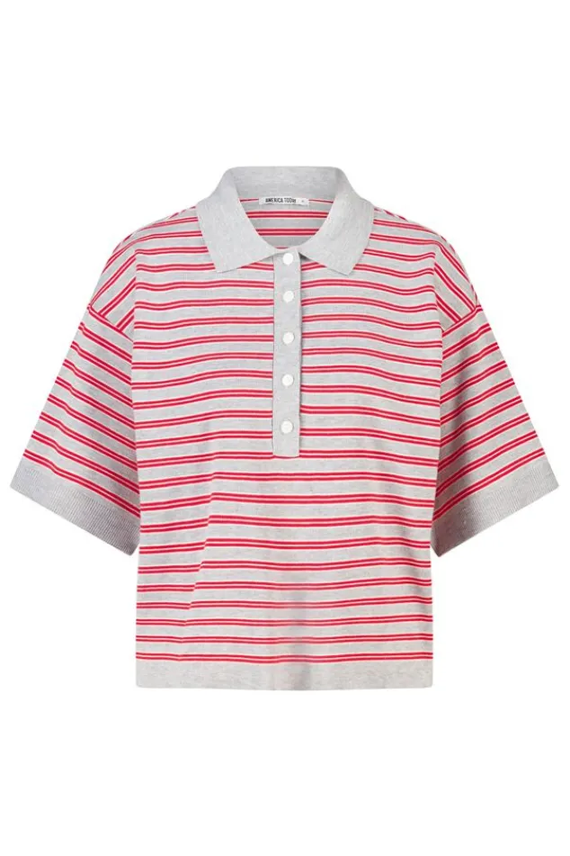 America Today New In|Truien & Vesten^Poo Kirten getreepte ooe fit poo et knoopuiting