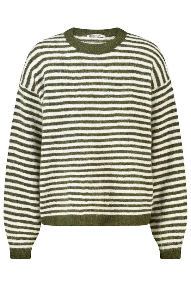 America Today New In|Truien & Vesten^Puover Keira getreepte ooe fit puover