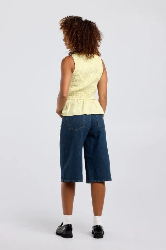 America Today New In|T-Shirts & Tops^Shirt Isero mouwloze smock top met ruffle onderkant