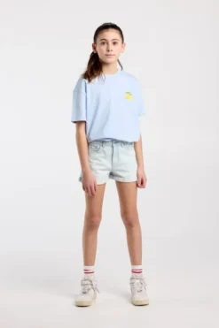 America Today Shorts^Short Lucy Jr loose fit denim short met omgeslagen pijpen