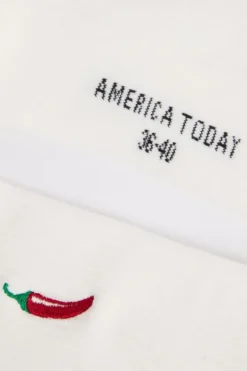 America Today Accessoires|New In^Sokken Thabo Fun hoge sokken met embroidery detail
