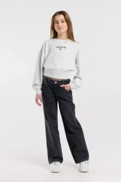 America Today Truien & Vesten|Sweaters & Hoodies^Sweater Sina Jr sweater met artwork op de borst en lange zoom