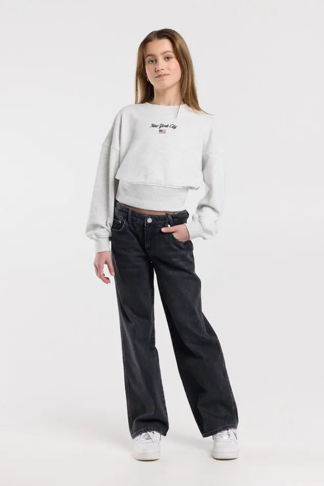 America Today Truien & Vesten|Sweaters & Hoodies^Sweater Sina Jr sweater met artwork op de borst en lange zoom