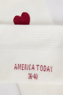 America Today Accessoires|Accessoires^Thabo Fun sokken hoge sokken met ribstructuur en embroidery