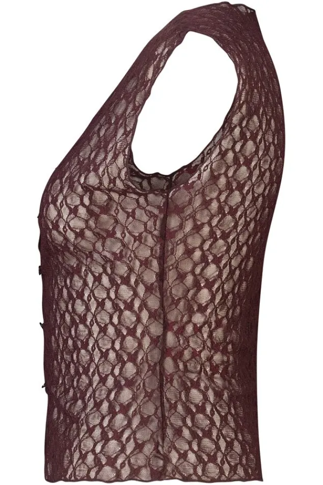 America Today New In|T-Shirts & Tops^Top Gini ouwoze kanten top et V-ha en knoopje