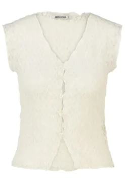 America Today New In|T-Shirts & Tops^Top Gini ouwoze kanten top et V-ha en knoopje