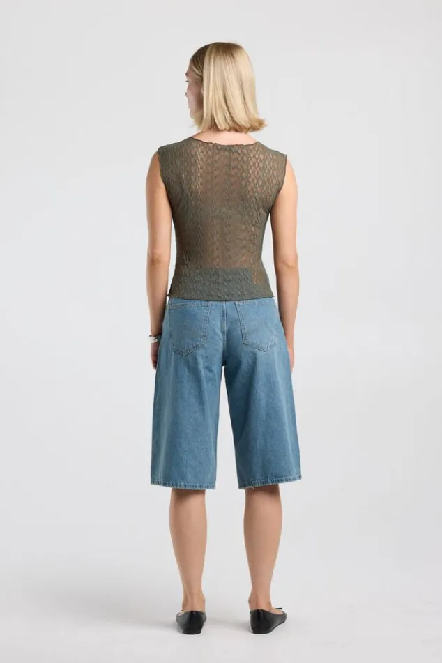America Today New In|T-Shirts & Tops^Top Gini ouwoze kanten top et V-ha en knoopje