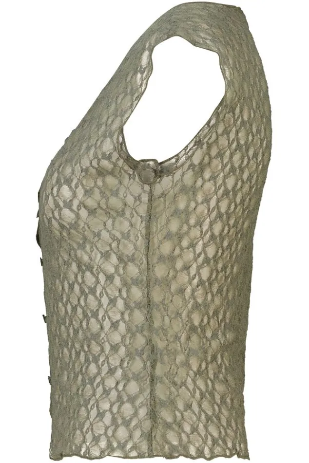 America Today New In|T-Shirts & Tops^Top Gini ouwoze kanten top et V-ha en knoopje
