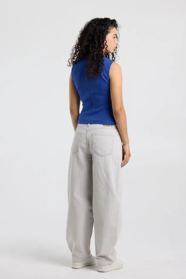 America Today New In|T-Shirts & Tops^Top Gwenn ouwoze top et ribtof en knoopuiting
