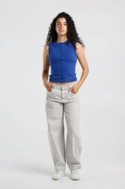 America Today New In|T-Shirts & Tops^Top Gwenn ouwoze top et ribtof en knoopuiting