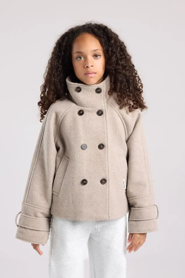 America Today Jassen & Regenjassen|New In^Trenchcoat Jany jr korte trenchcoat met opstaande kraag