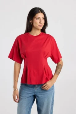 America Today New In|T-Shirts & Tops^T-hirt Edia fitted T-hirt et wijde ouwen